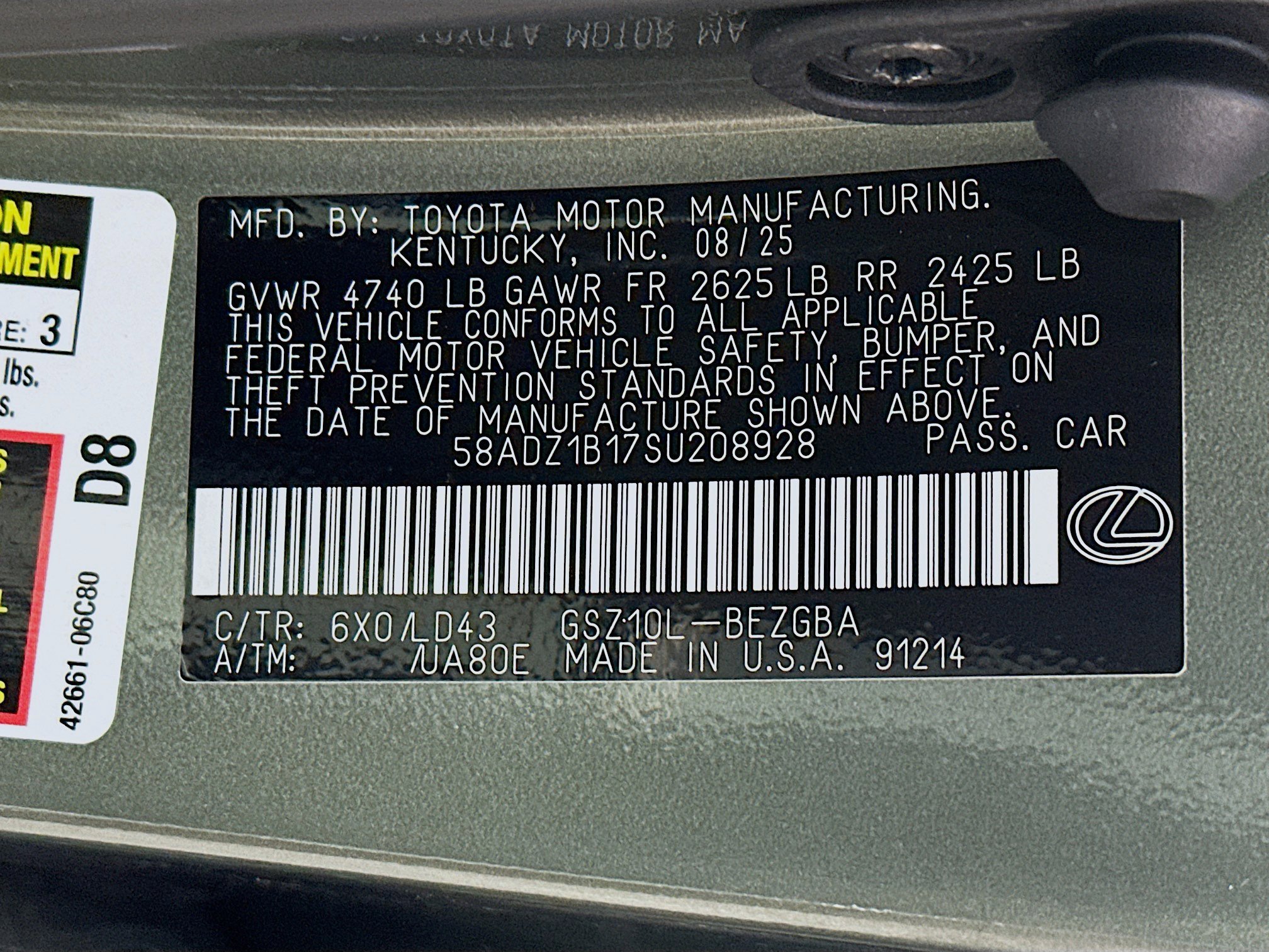 New 2025 Lexus ES 350 w/ Premium Package image 30