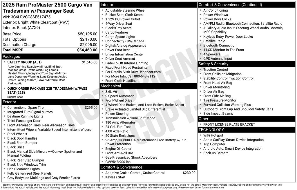 Used 2025 RAM ProMaster 2500 w/ Safety Group FWD image 28