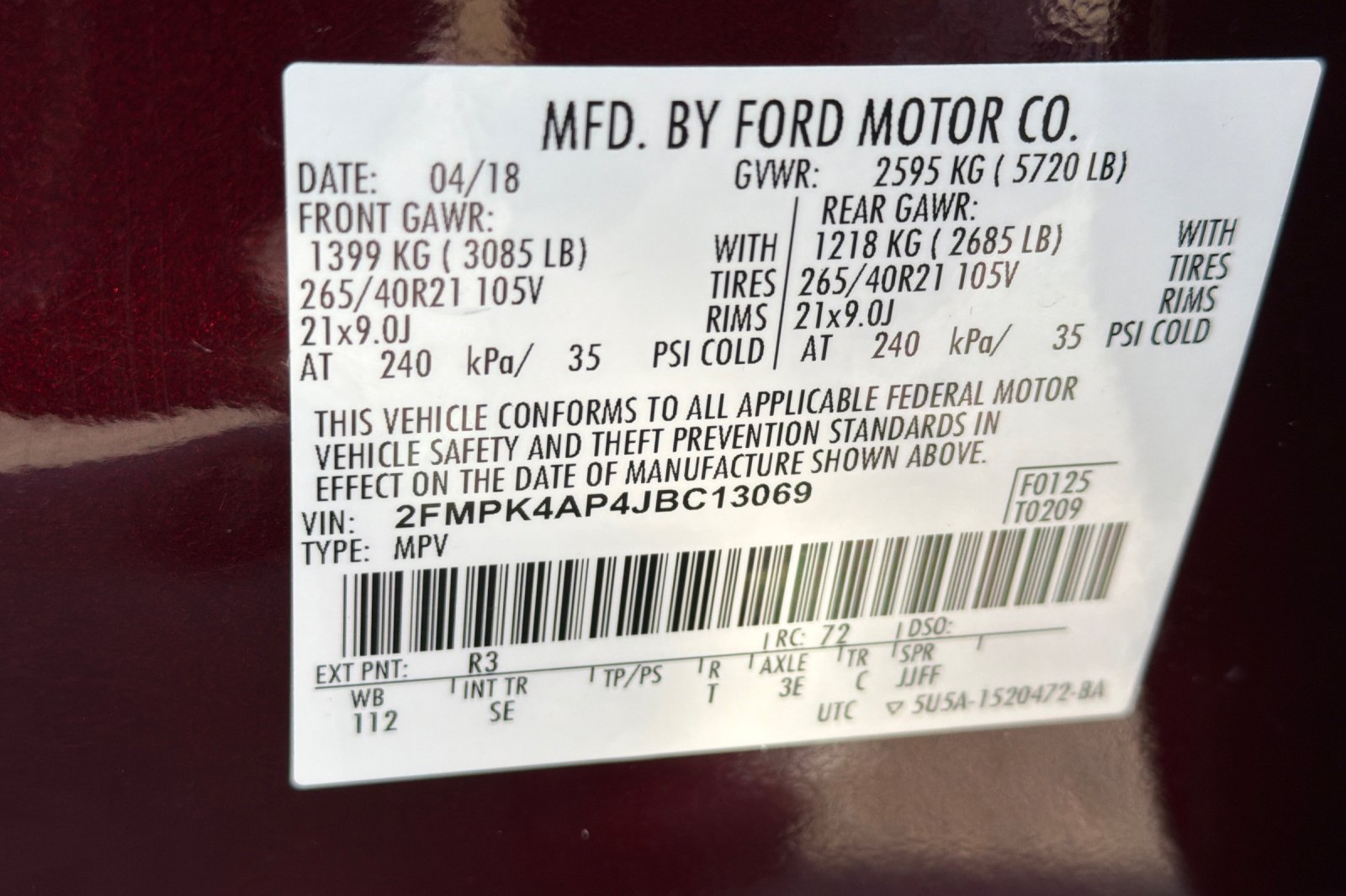 Used 2018 Ford Edge Sport w/ Equipment Group 401A AWD/4WD image 33