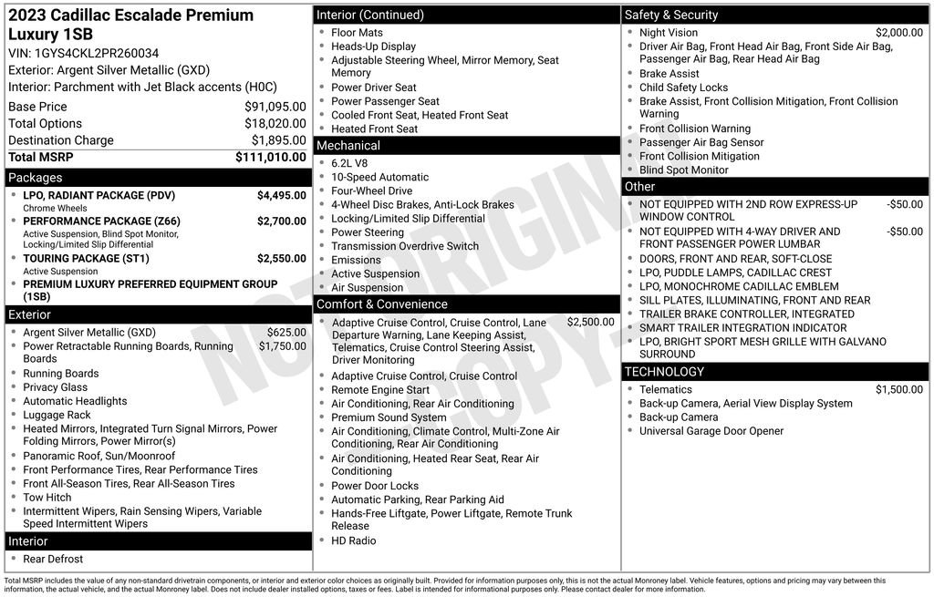 Certified 2023 Cadillac Escalade Premium Luxury w/ LPO, Radiant Package image 38