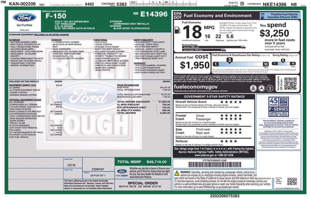 Used 2022 Ford F150 XL w/ STX Appearance Package AWD/4WD image 57
