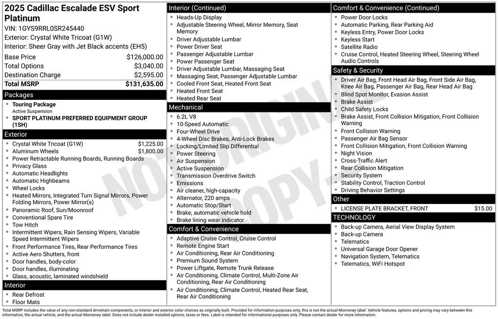 Used 2025 Cadillac Escalade ESV Sport Platinum image 38