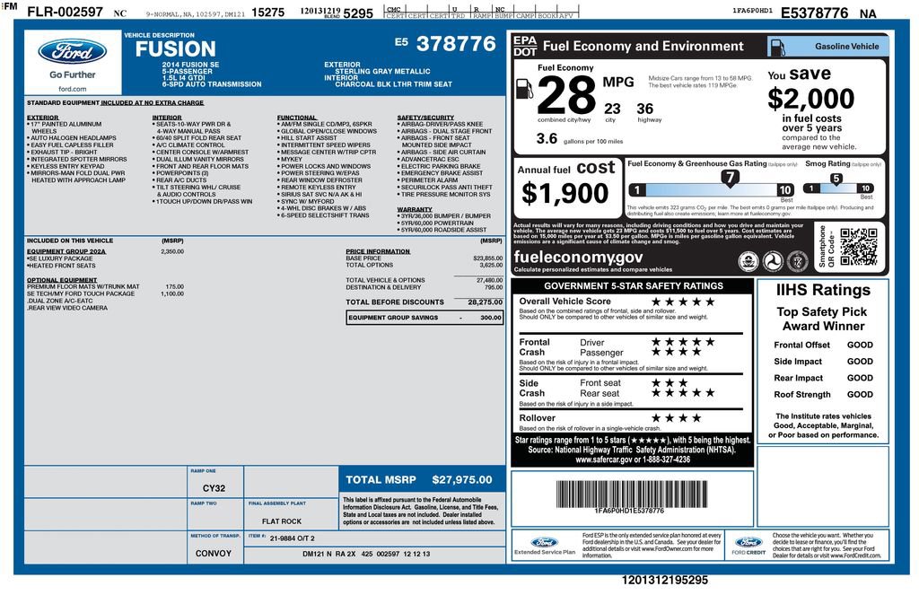 Used 2014 Ford Fusion SE w/ Equipment Group 202A image 6