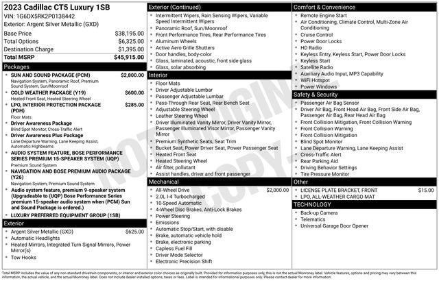 Certified 2023 Cadillac CT5 Luxury w/ Sun And Sound Package image 21