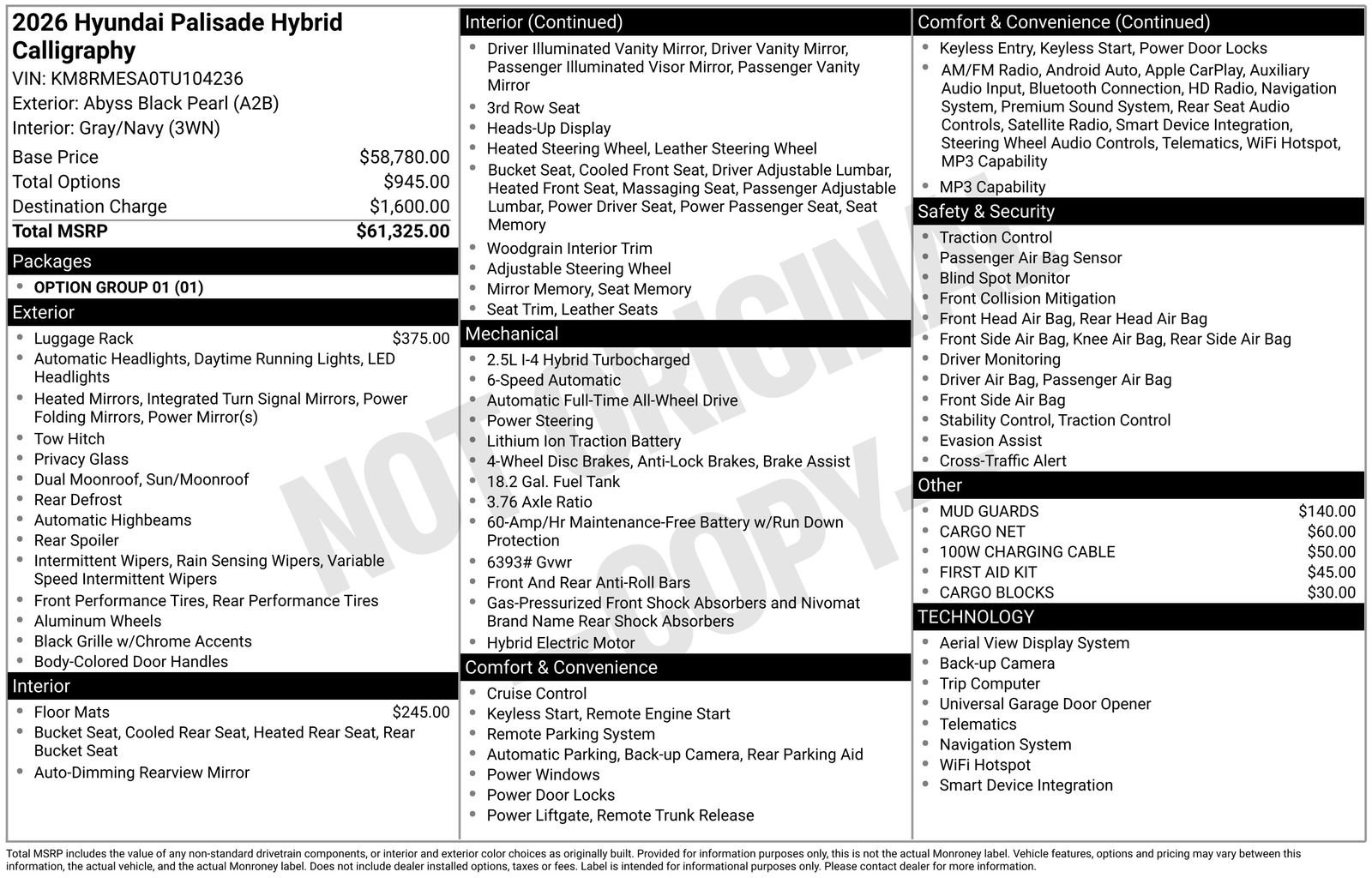 New 2026 Hyundai Palisade Calligraphy AWD/4WD image 21