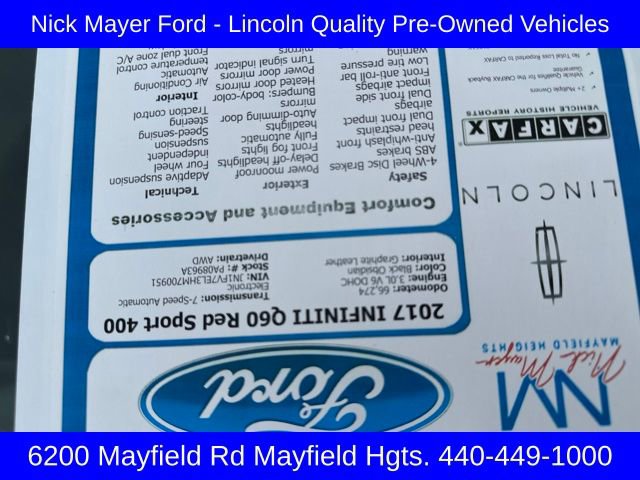 Used 2017 INFINITI Q60 Red Sport 400 image 18