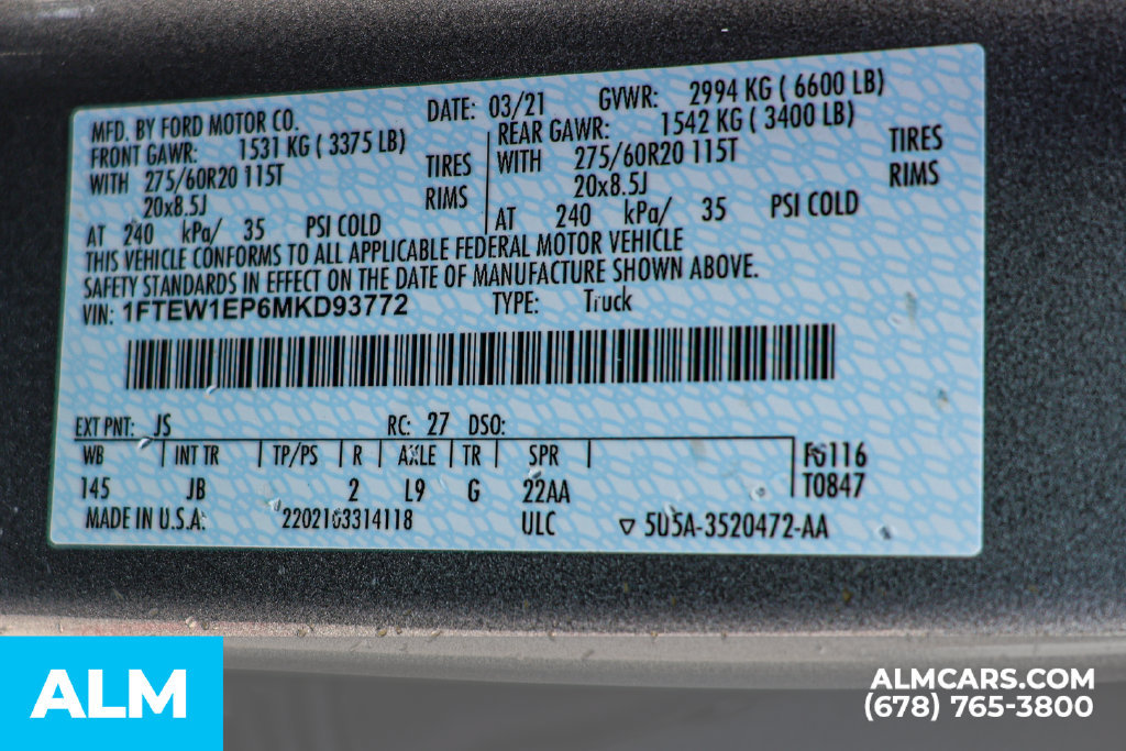 Used 2021 Ford F150 XL w/ STX Appearance Package AWD/4WD image 48