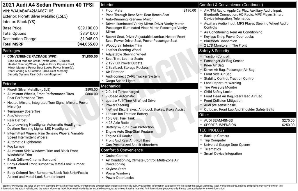 Used 2021 Audi A4 2.0T Premium w/ Convenience Package image 19