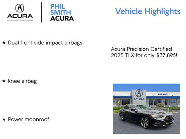 Certified 2025 Acura TLX w/ Technology Package FWD image 9