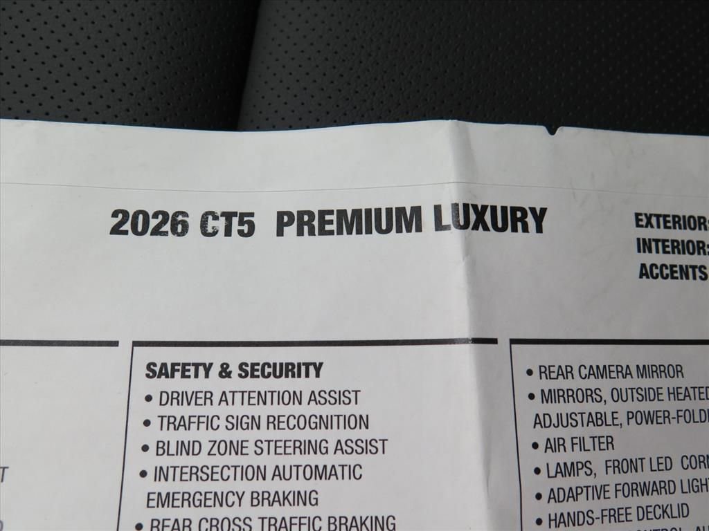 New 2026 Cadillac CT5 Premium Luxury RWD image 9