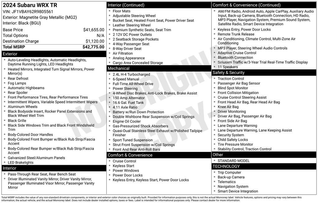 Used 2024 Subaru WRX TR image 29