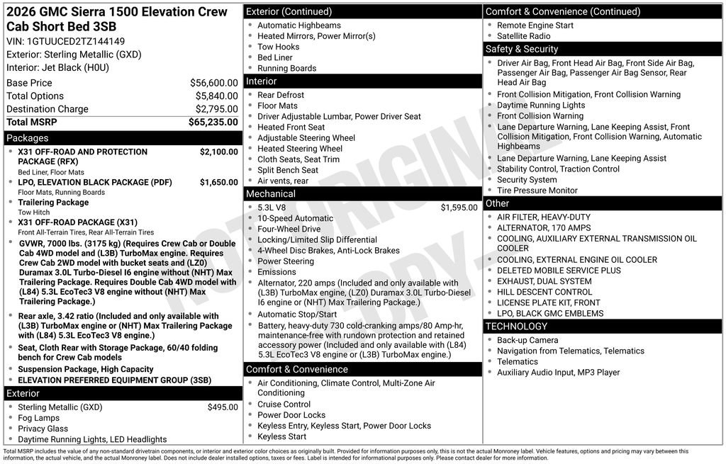 New 2026 GMC Sierra 1500 Elevation image 4