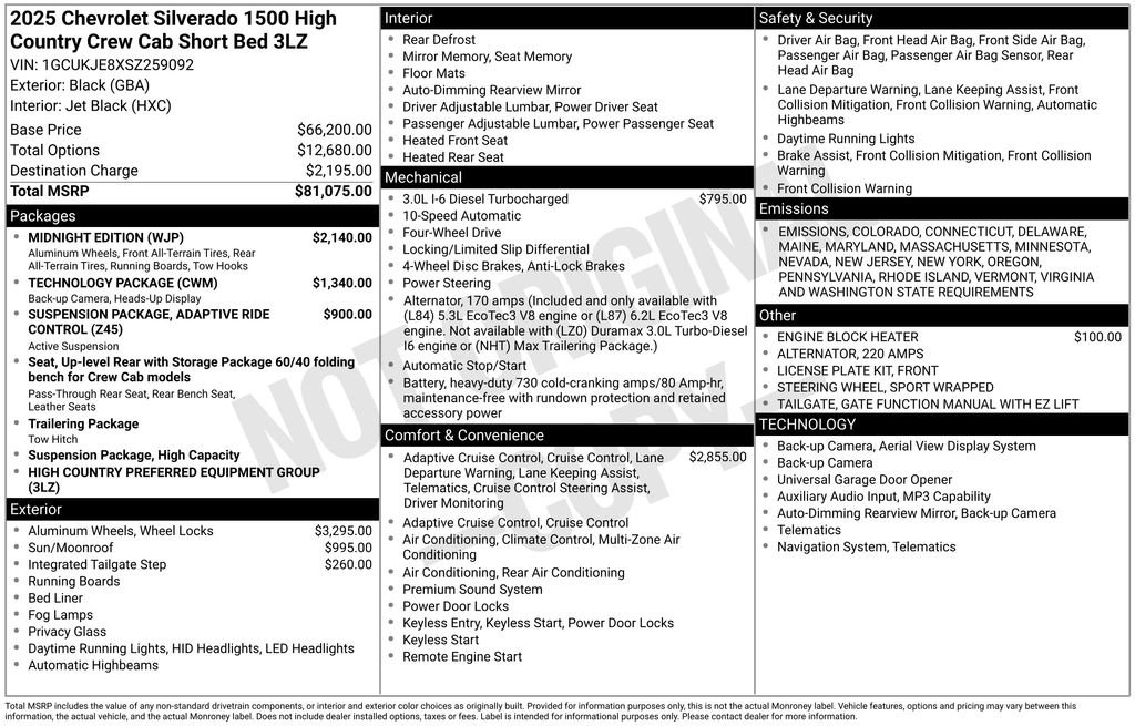 Used 2025 Chevrolet Silverado 1500 High Country w/ Midnight Edition image 18