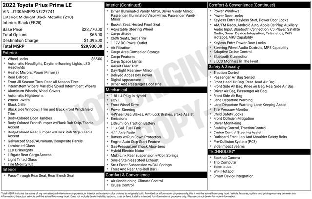 Used 2022 Toyota Prius Prime LE image 28