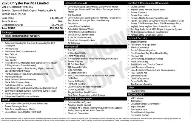 New 2026 Chrysler Pacifica Limited image 43