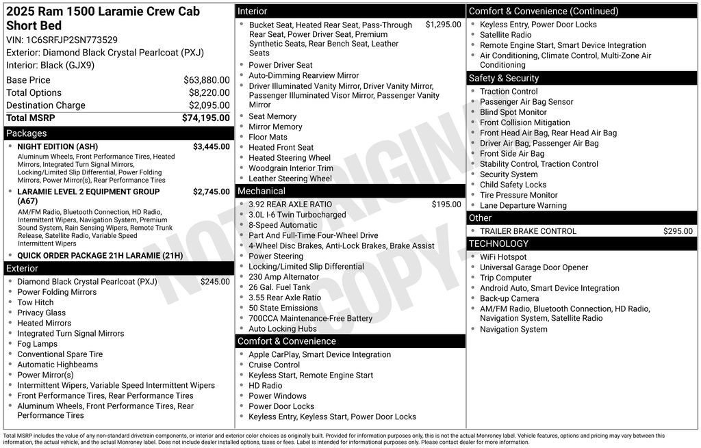 New 2025 RAM 1500 Laramie w/ Night Edition AWD/4WD image 6