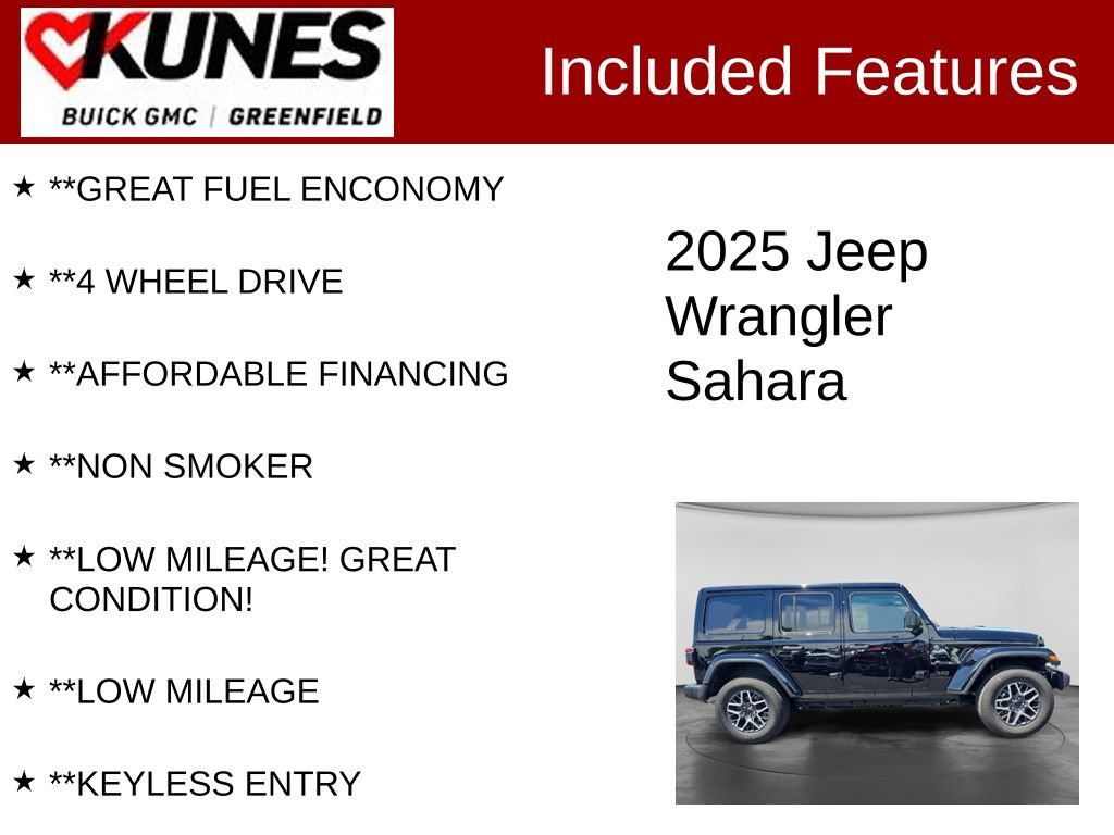 Used 2025 Jeep Wrangler Unlimited Sahara AWD/4WD image 3