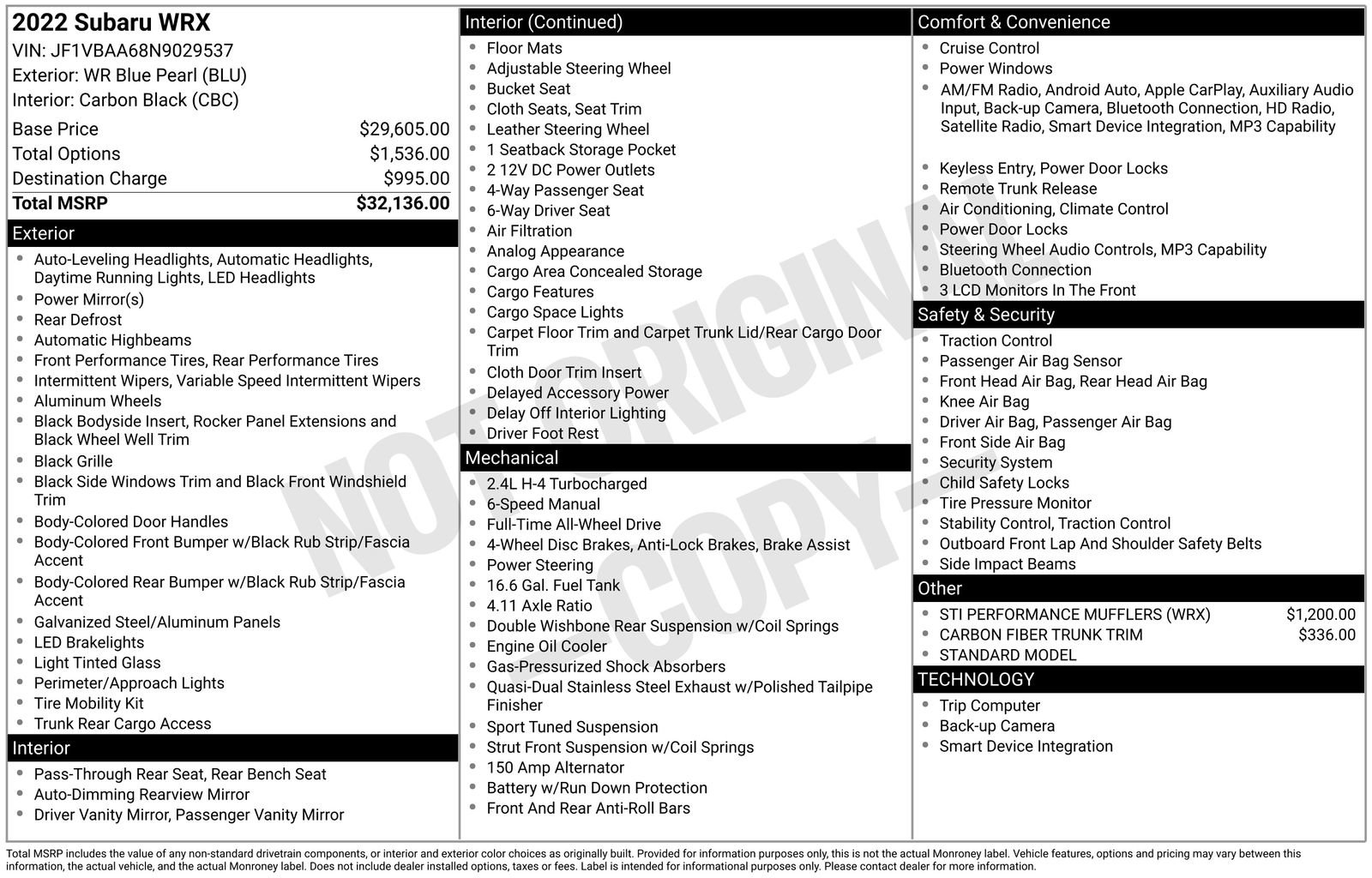 Certified 2022 Subaru WRX image 22