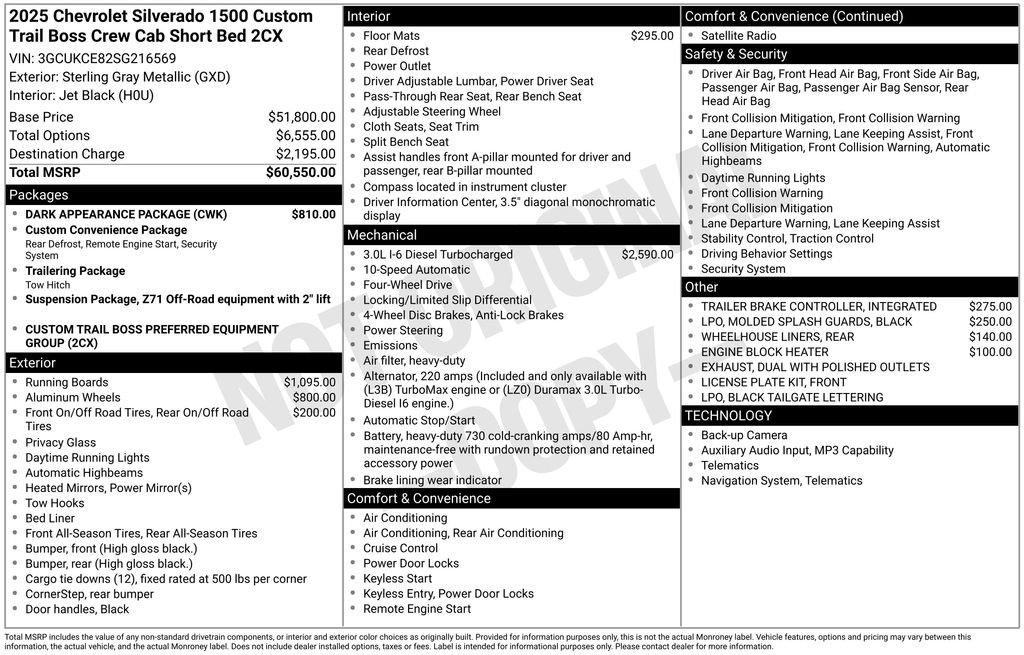 Used 2025 Chevrolet Silverado 1500 Custom Trail Boss w/ Dark Appearance Package AWD/4WD image 55