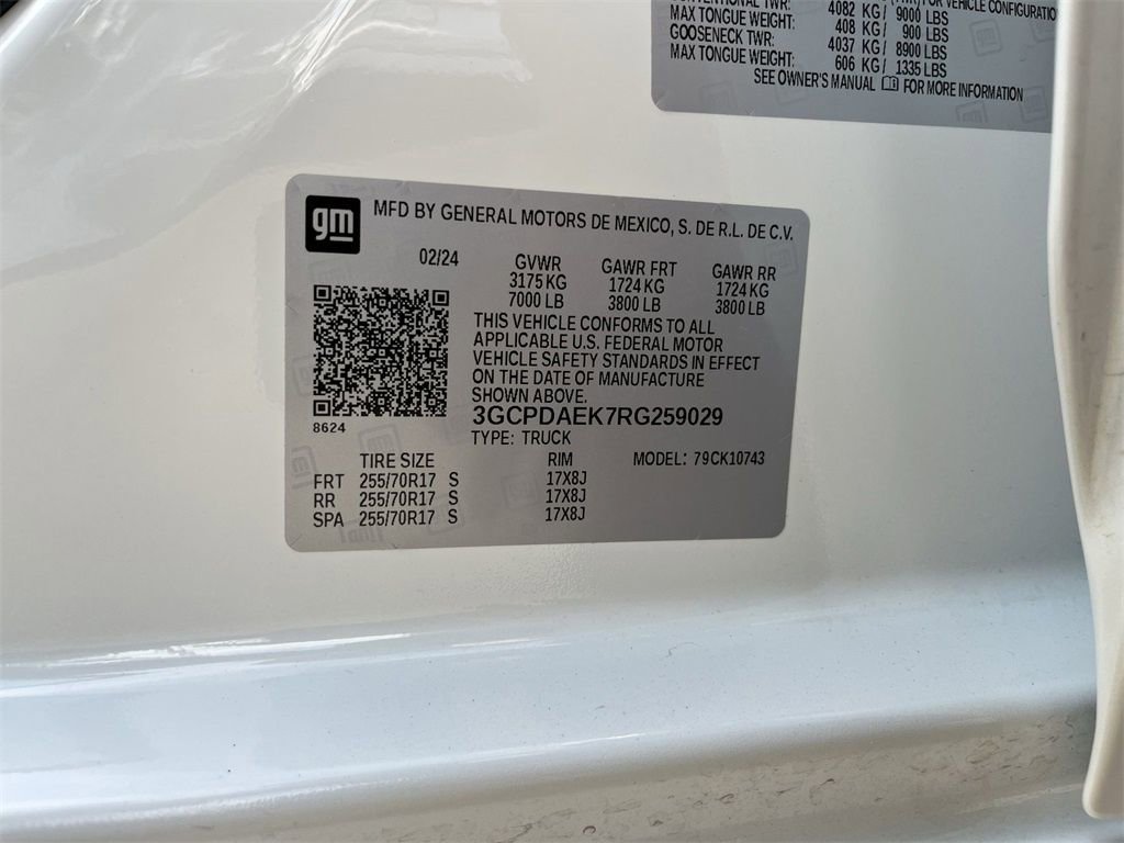 New 2024 Chevrolet Silverado 1500 W/T w/ Trailering Package AWD/4WD image 33