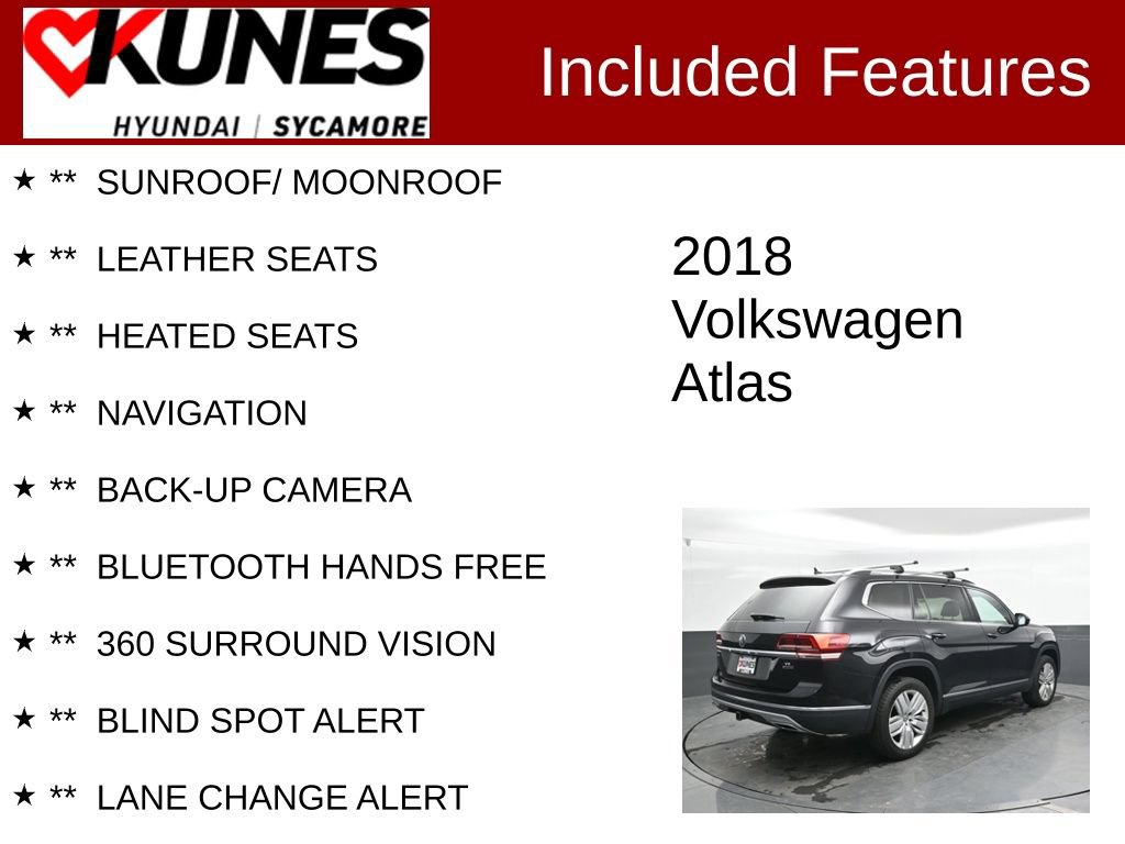 Used 2018 Volkswagen Atlas SEL Premium AWD/4WD image 2