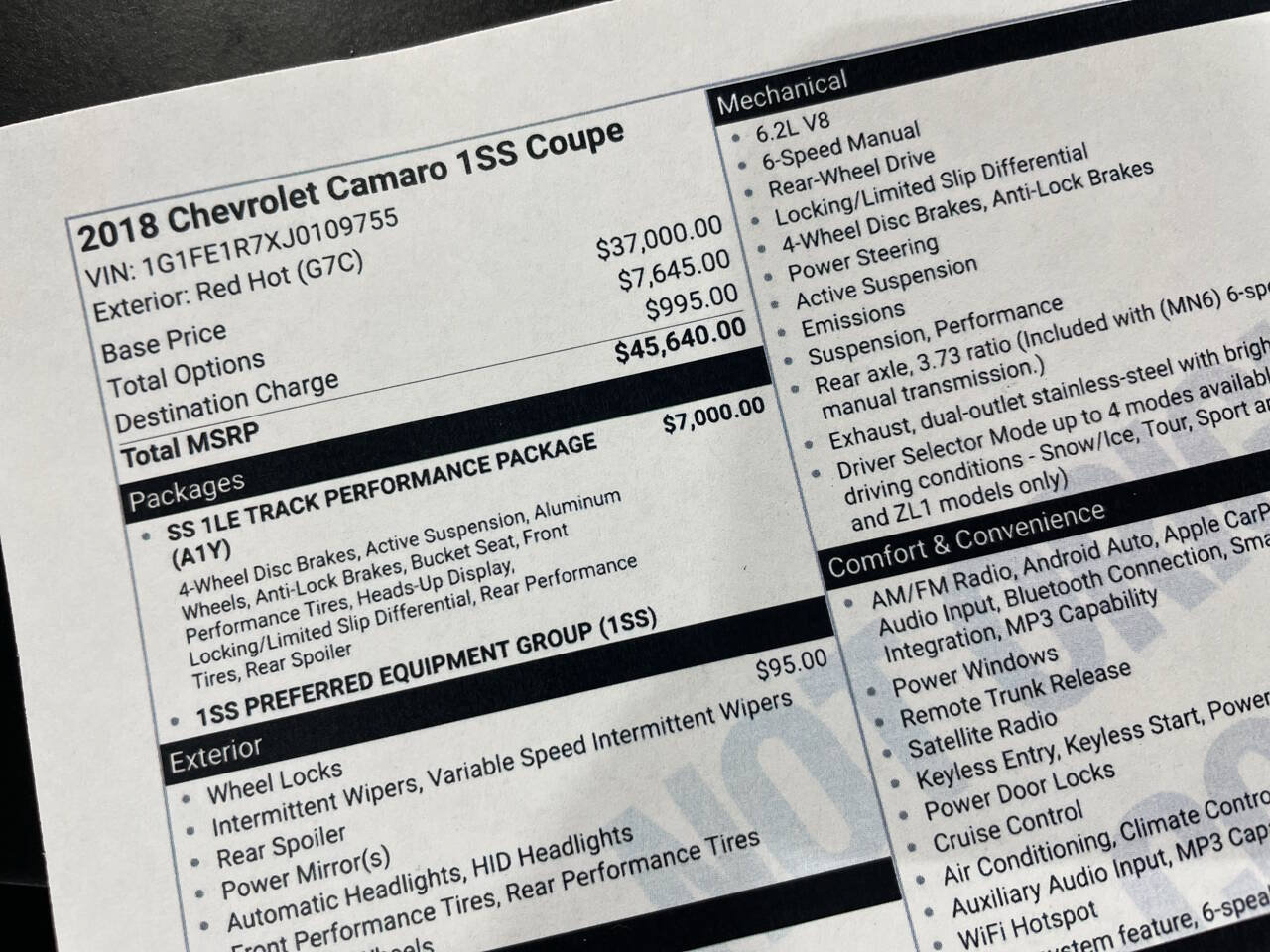 Used 2018 Chevrolet Camaro SS RWD image 16