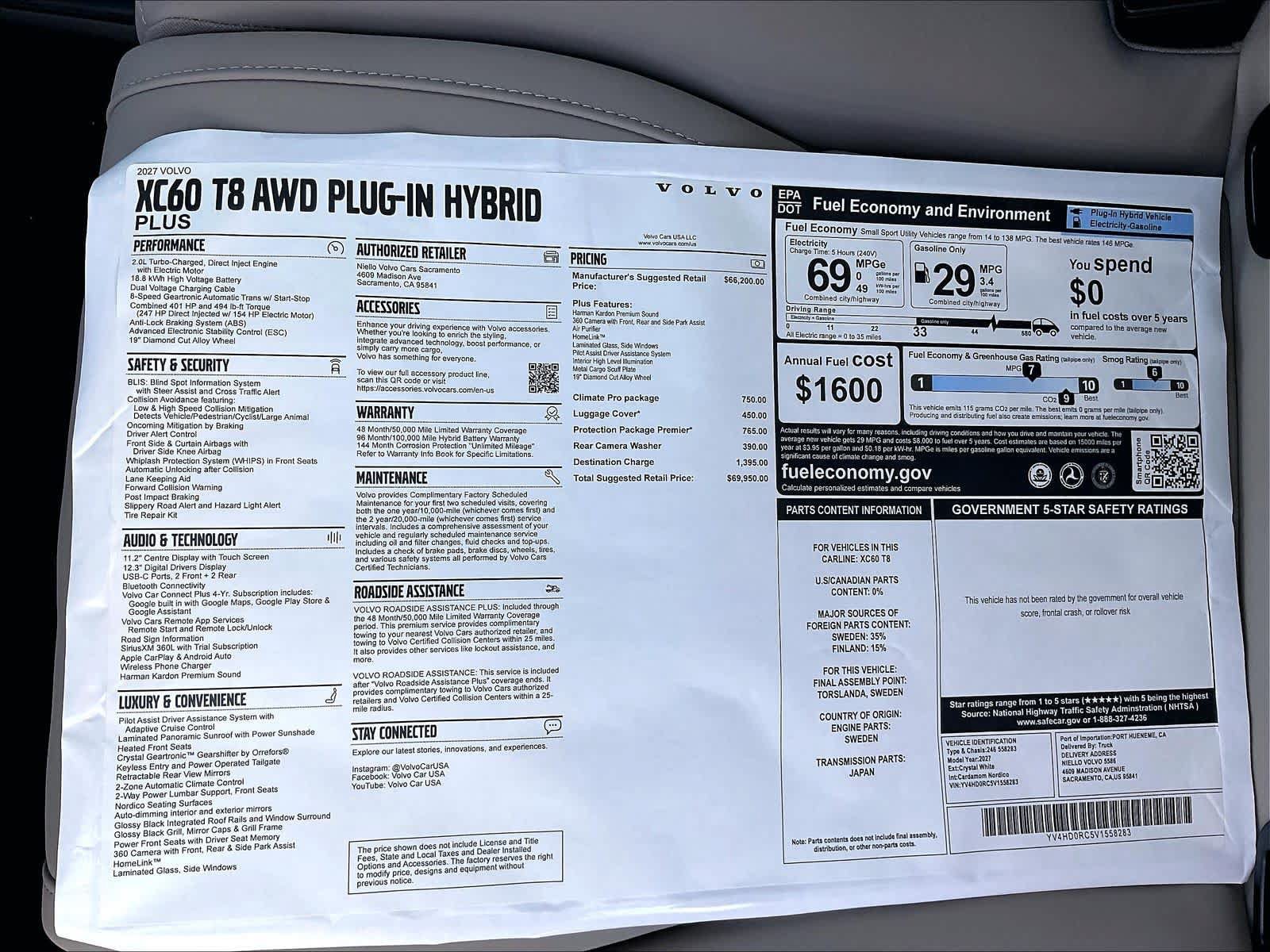 New 2027 Volvo XC60 T8 Plus AWD/4WD image 36