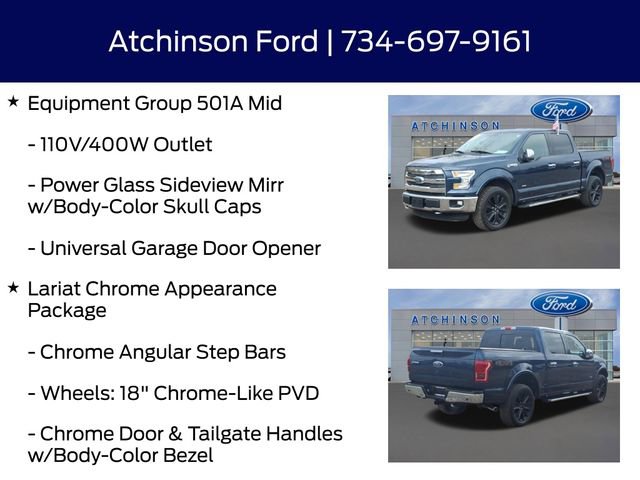 Used 2016 Ford F150 Lariat w/ Equipment Group 501A Mid image 12