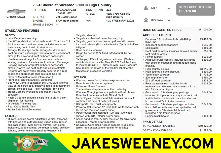 Certified 2024 Chevrolet Silverado 2500 High Country w/ High Country Premium Package AWD/4WD image 1