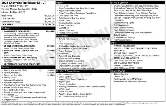 New 2026 Chevrolet TrailBlazer LT w/ Convenience Package image 5