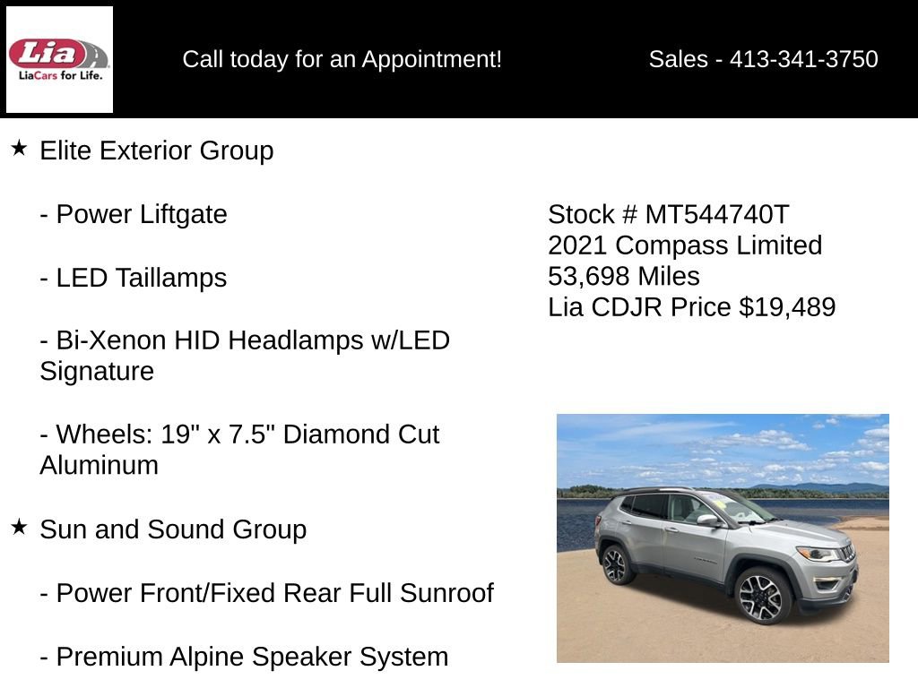 Used 2021 Jeep Compass Limited w/ Sun and Sound Group AWD/4WD image 6