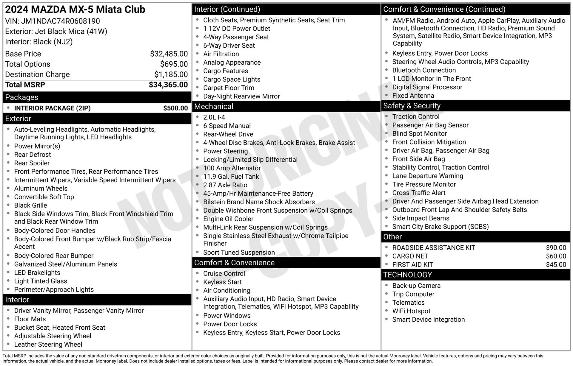 Certified 2024 MAZDA MX-5 Miata Club w/ Interior Package image 24