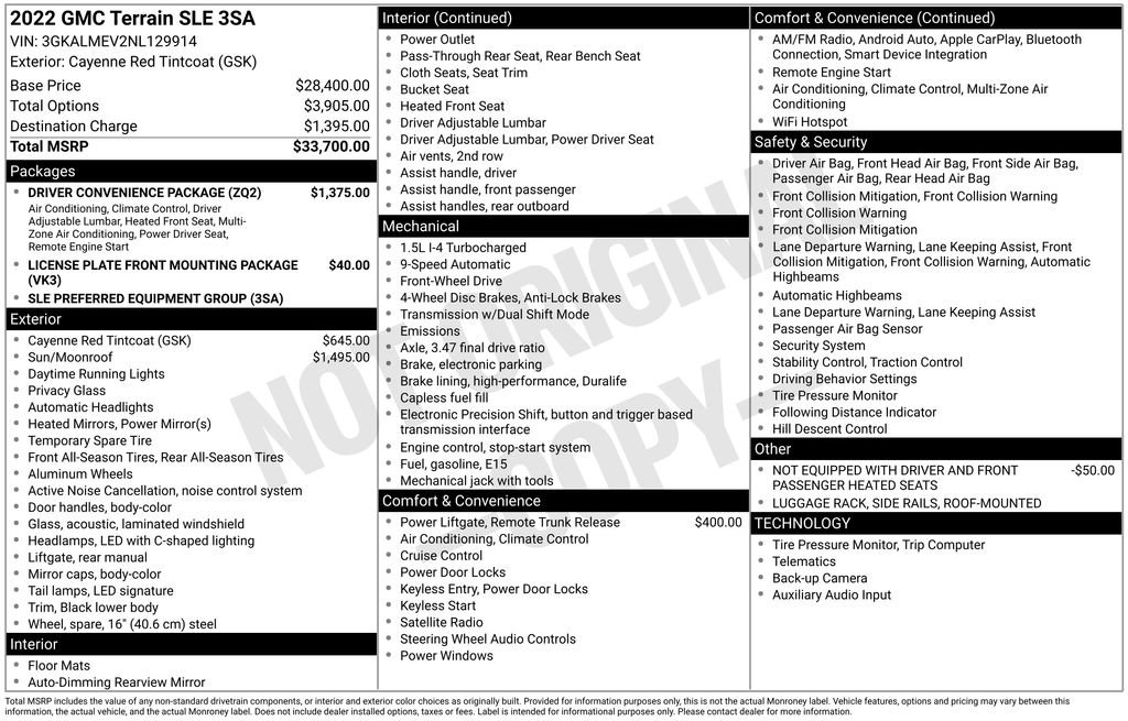 Certified 2022 GMC Terrain SLE w/ Driver Convenience Package FWD image 44