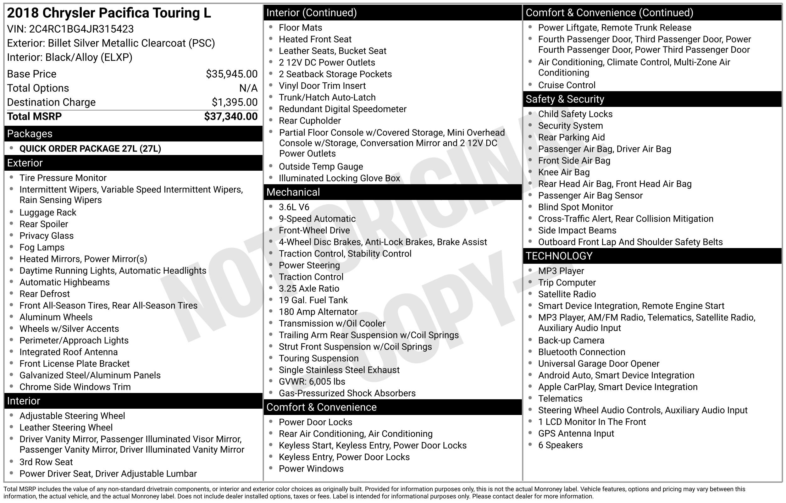 Used 2018 Chrysler Pacifica Touring-L FWD image 2