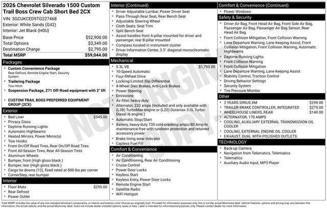 New 2026 Chevrolet Silverado 1500 Custom Trail Boss image 4