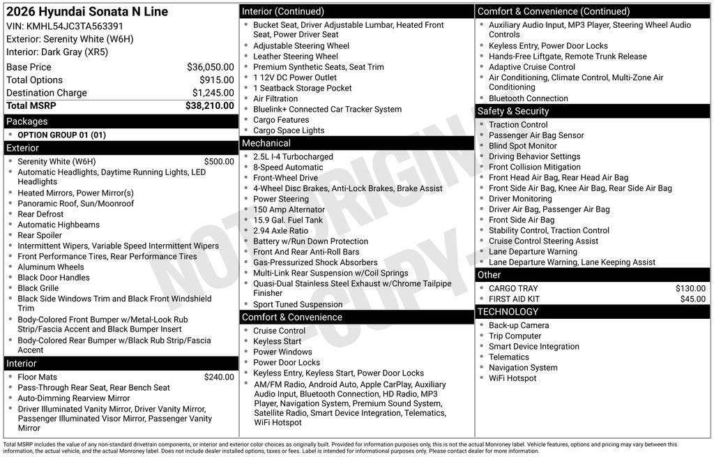 New 2026 Hyundai Sonata N Line image 28