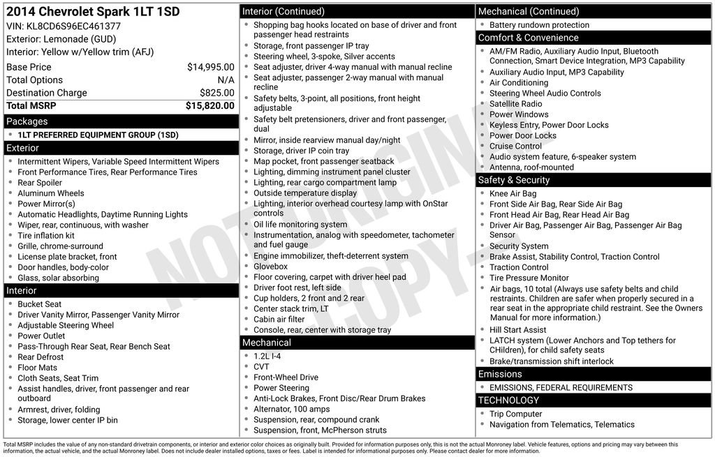 Used 2014 Chevrolet Spark LT image 2