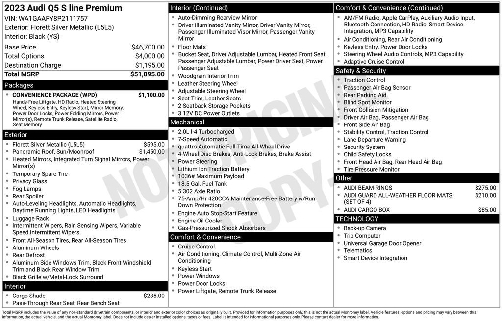 Certified 2023 Audi Q5 2.0T Premium w/ Convenience Package AWD/4WD image 36
