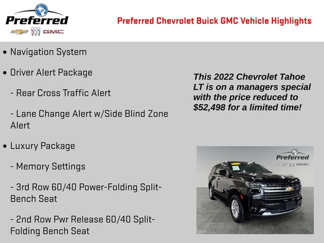 Certified 2022 Chevrolet Tahoe LT w/ Luxury Package image 2