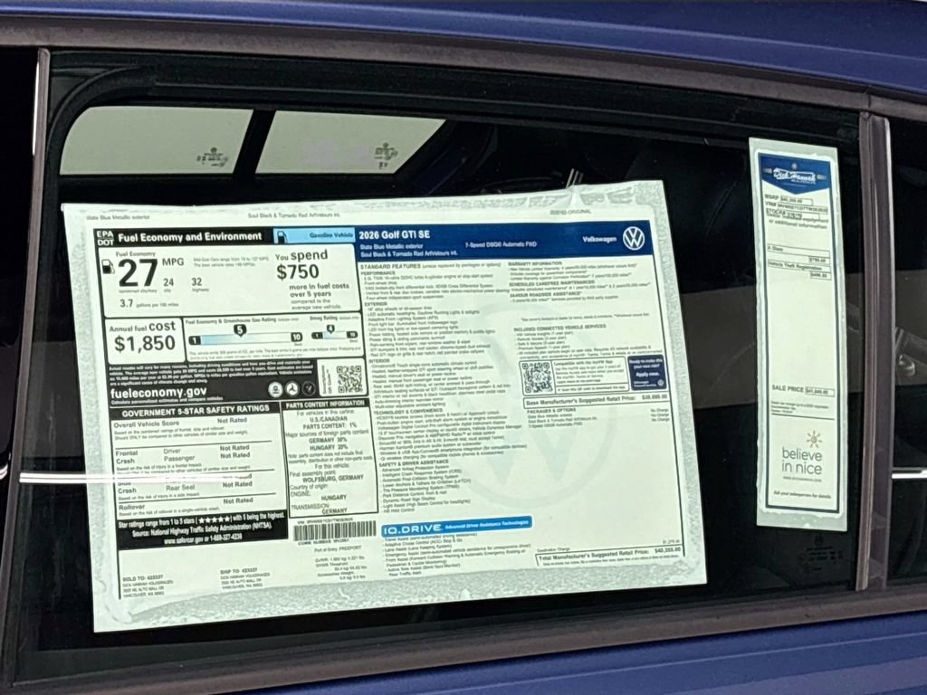 New 2026 Volkswagen GTI SE FWD image 25