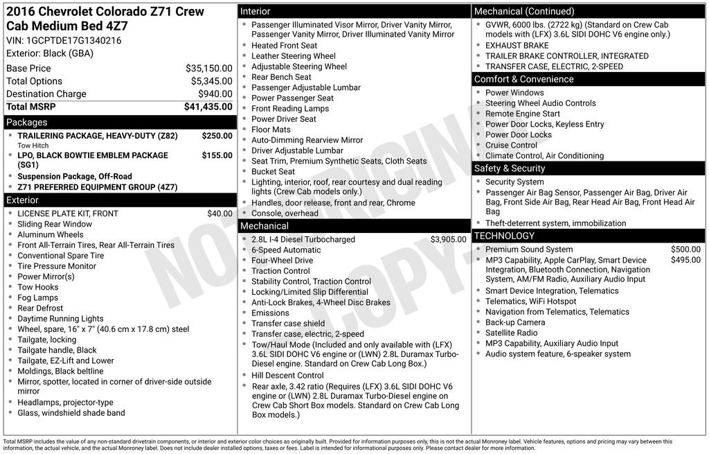 Used 2016 Chevrolet Colorado Z71 AWD/4WD image 3