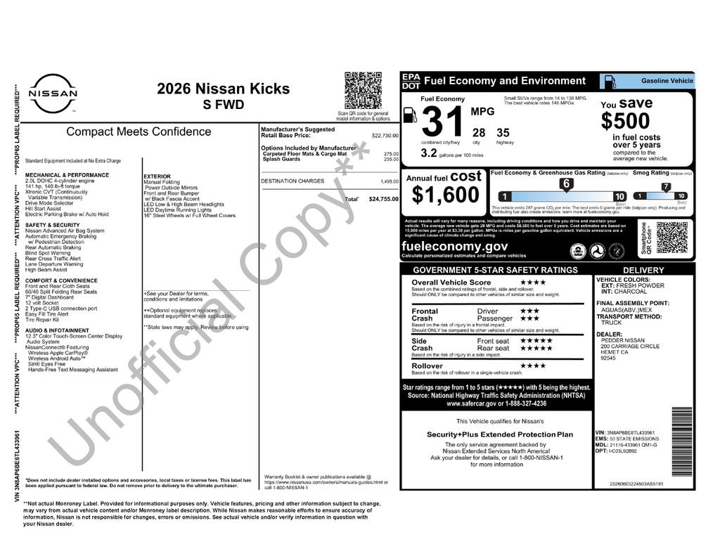 New 2026 Nissan Kicks S FWD image 32