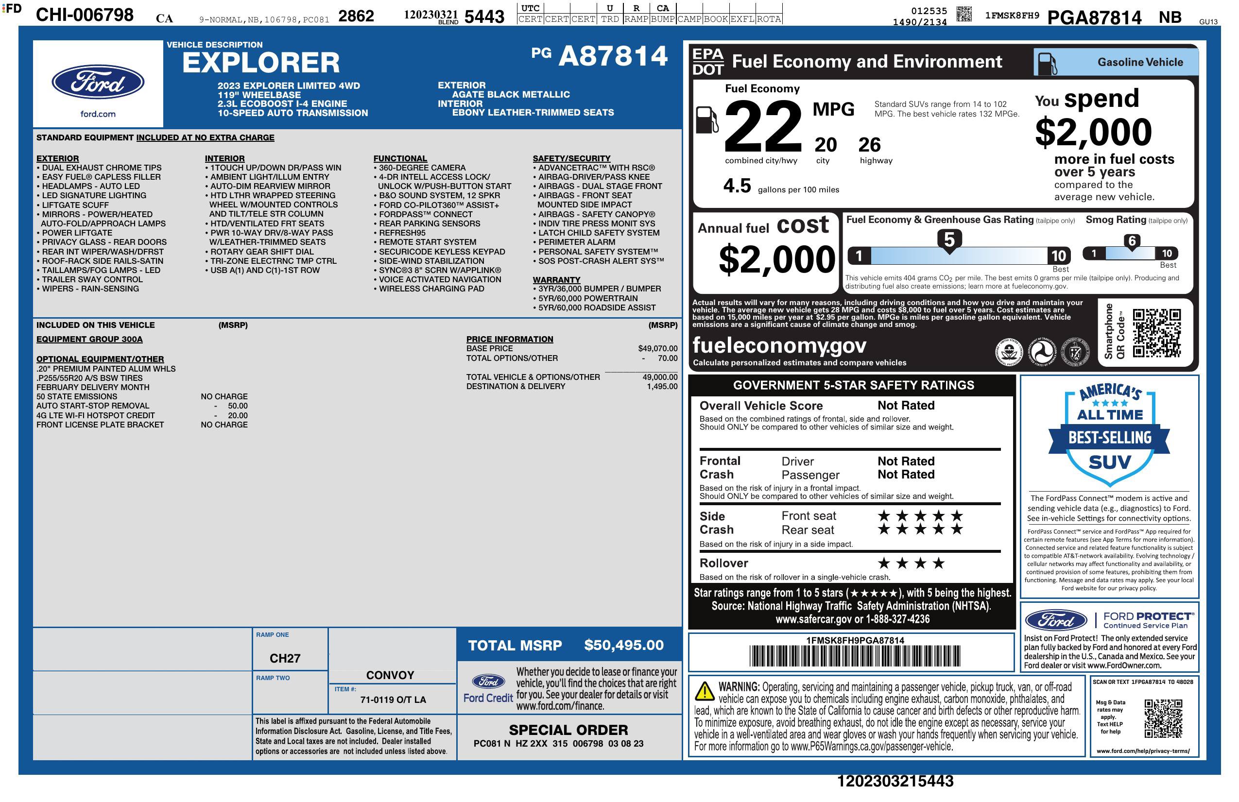 Used 2023 Ford Explorer Limited AWD/4WD image 3