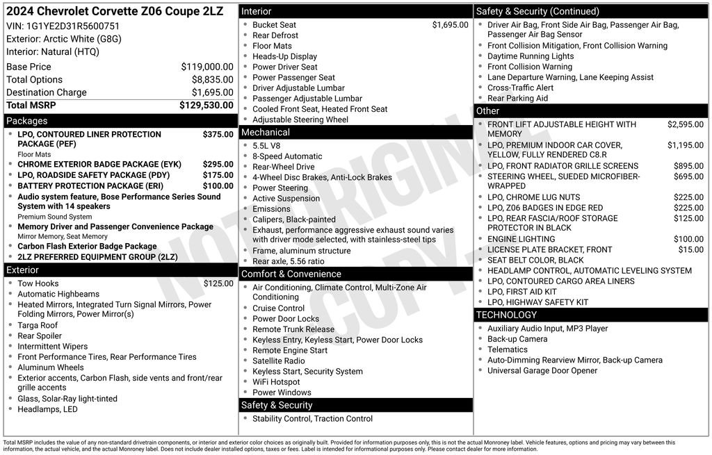 Used 2024 Chevrolet Corvette Z06 image 7