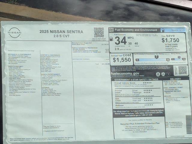 Certified 2025 Nissan Sentra S FWD image 16