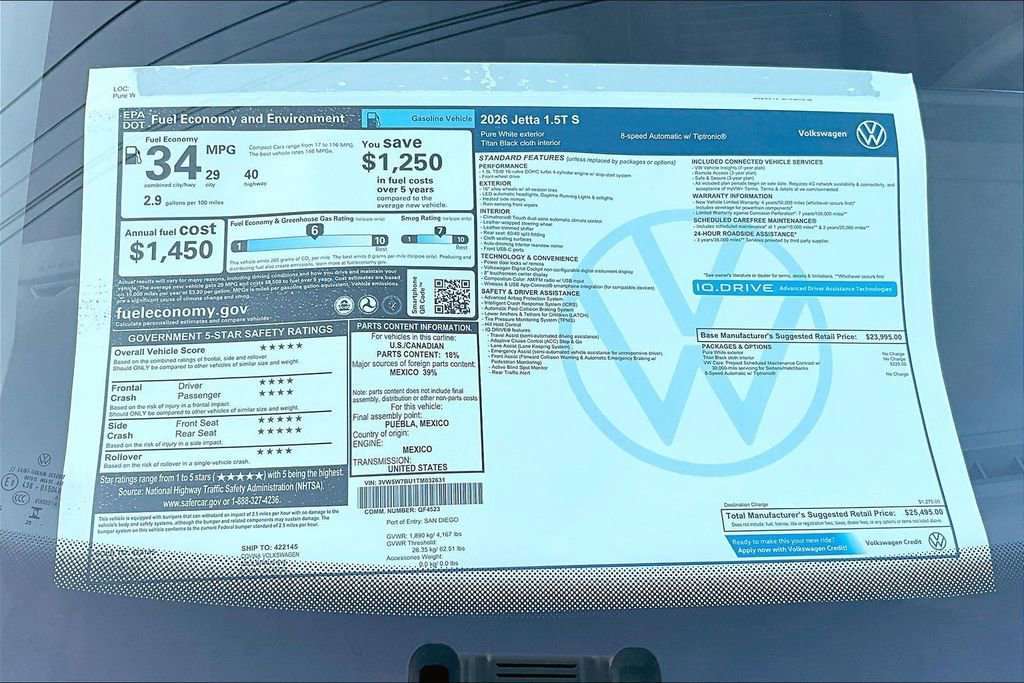 New 2026 Volkswagen Jetta S image 14