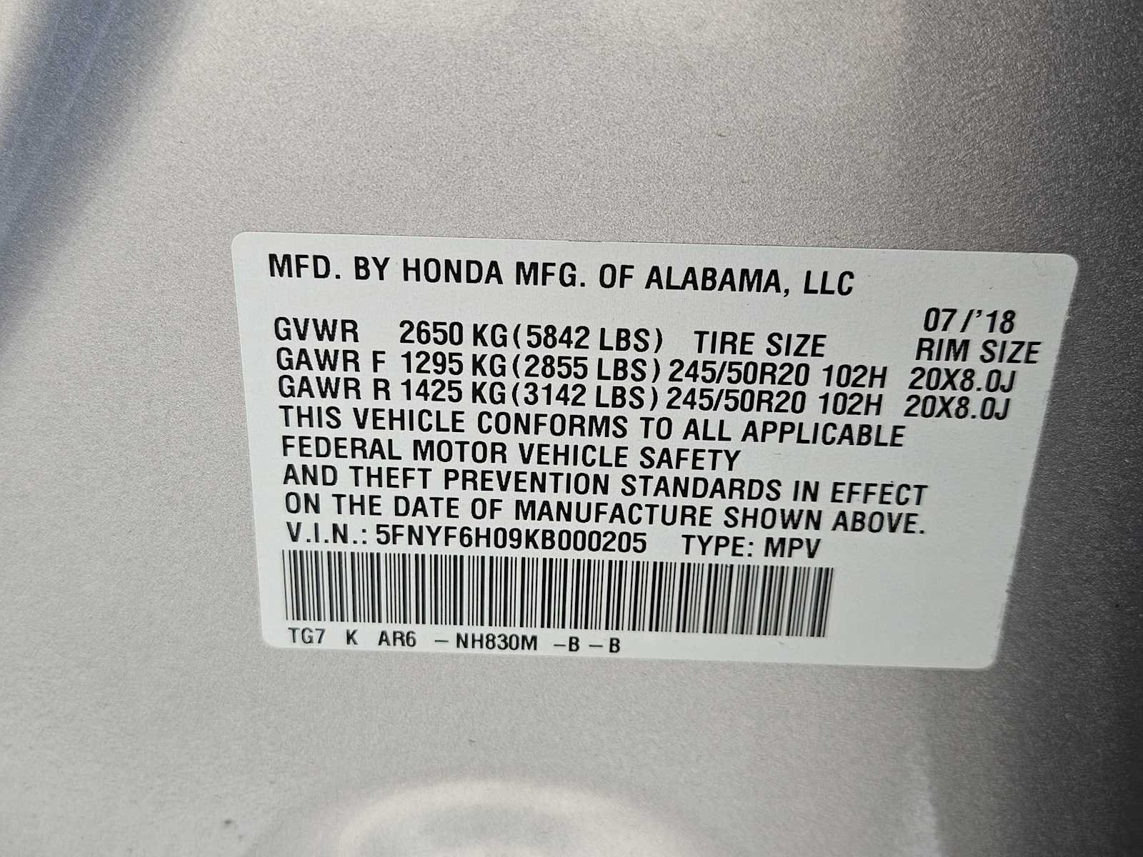 Certified 2019 Honda Pilot Elite image 37
