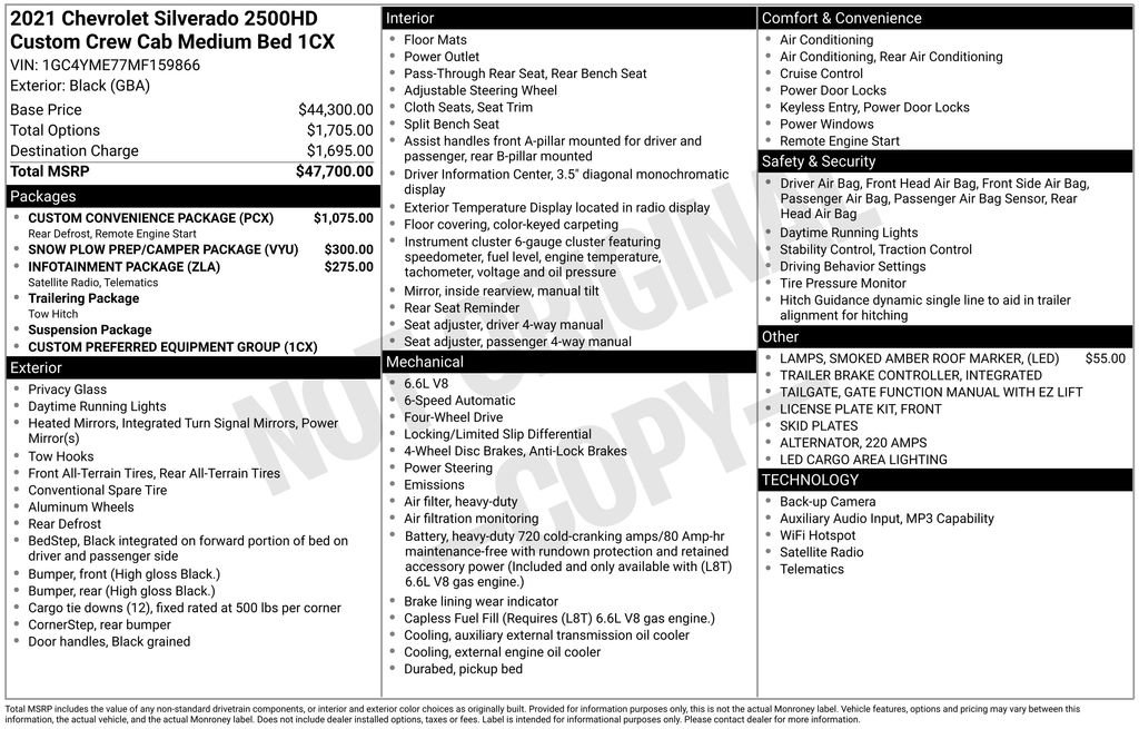 Used 2021 Chevrolet Silverado 2500 Custom w/ Custom Convenience Package AWD/4WD image 6