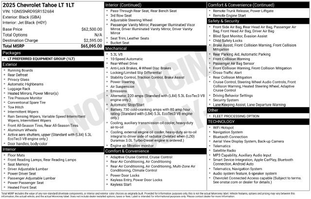 Used 2025 Chevrolet Tahoe LT RWD image 49