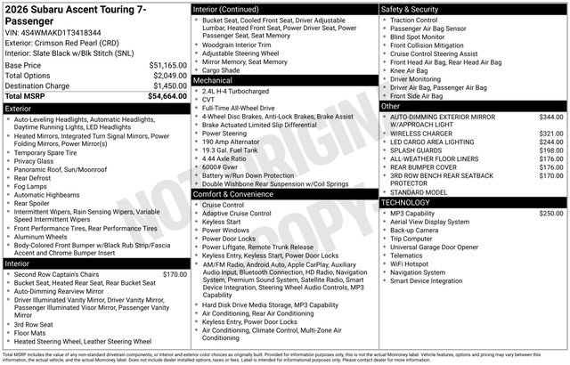 New 2026 Subaru Ascent Touring image 5
